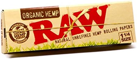 Raw não refinado Organic 1.25 1 1/4 Tamanho Rolling Papers, 50 contagem