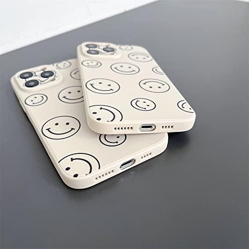 Sorriso simples bege rosto fofo capa de silicone para apple iphone 14 pro max 6,7 polegadas lisonas
