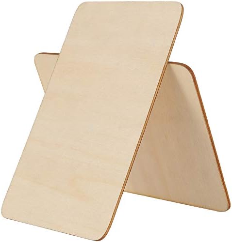Zeonhak 100 pacote 6 x 4 polegadas retângulo peças de madeira inacabadas, fatias de madeira em branco inacabadas