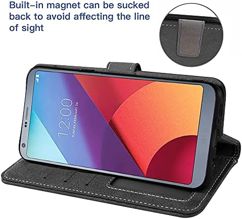 ASUWISH compatível com a caixa da carteira LG G6 e o ​​protetor de vidro temperado Protetor de capa flip