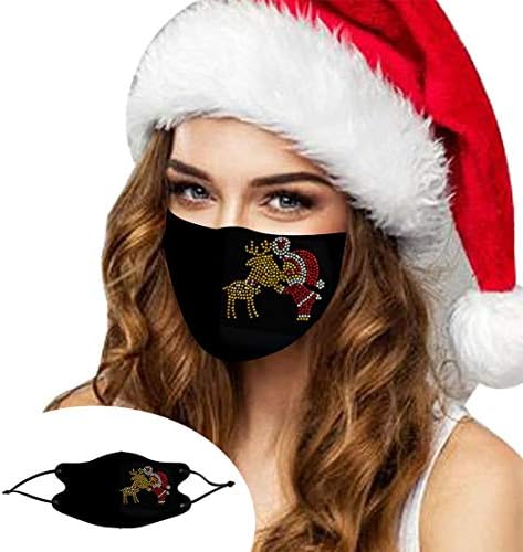 Ybshin Christmas Crystal Glitter Cover Bandanas Bandanas Cobertão de boca que cobre jóias de boca de