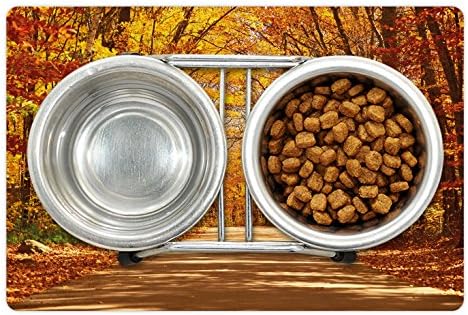 Ambsosonne Fall Pet Tapete Para comida e água, vista cênica ao ar livre rodo