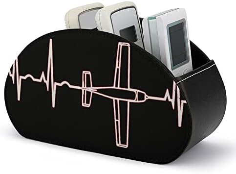 Airplano Pilot Heartbeat Remote Control Holder Organizador de mesa de couro para material de escritório Controlador
