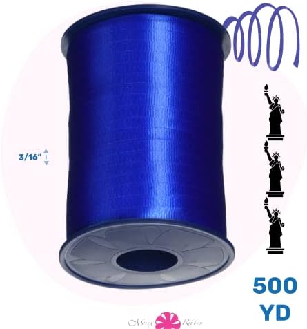 Morex Ribbon Polipropileno Royal Blue Curling Ribbon, 3/16 polegadas por 1500 jardas-3 pacote