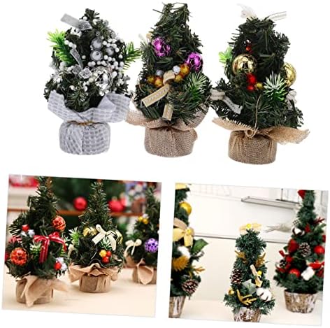 Toyandona 3pcs Árvore de Natal Treça de Natal Árvore Mini Árvores de Sisal Brilhoes de Brânsedores de Brânsedores