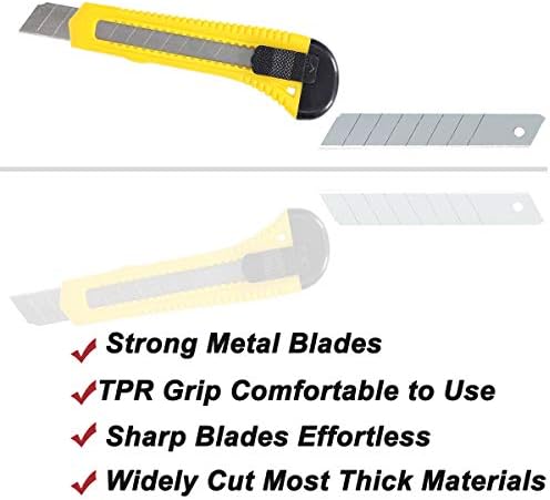 Wekoil Utility Knives Cutter Cutter Pacote de Caixa de 4,18 mm de largura Faca de lâmina, 14 lâminas