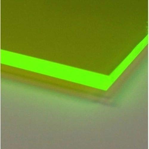 Folha de acrílico fluorescente de 1/8 de 1/8 de neon verde 24 x12 fundido de 3 mm de espessura