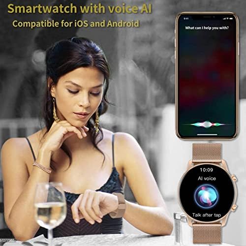 【Relógio inteligente+20pcs adesivos de unhas】 Relógios inteligentes Android para mulheres - faça resposta Ligue