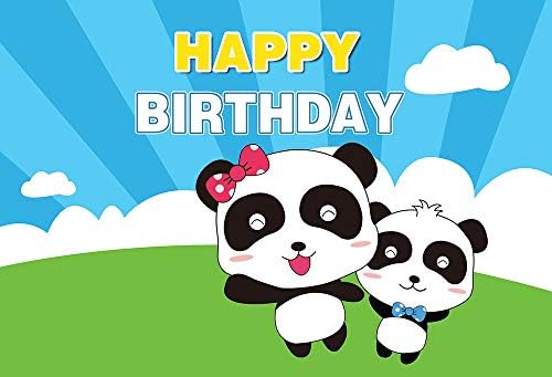 7x5ft desenho animado panda pano de fundo festa de aniversário decoração de barbeiro tem tema do chá