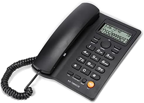 Telefone fixo com fio de Ciglow, com exibição/chamada em espera, chamada sem mãos, função integrada de redução