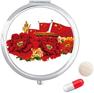 Tiananmen Cinco estrelou a bandeira vermelha China Caso Case Pocket Medicine Storage Caixa de