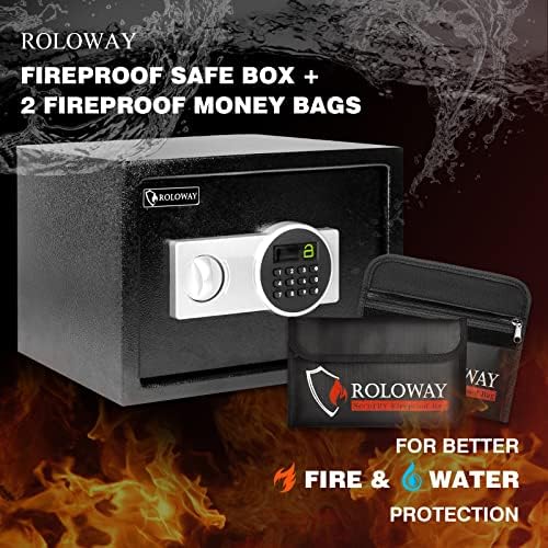 Roloway Steel grande caixa segura com sacolas de dinheiro à prova de fogo e pacote de sacolas à prova