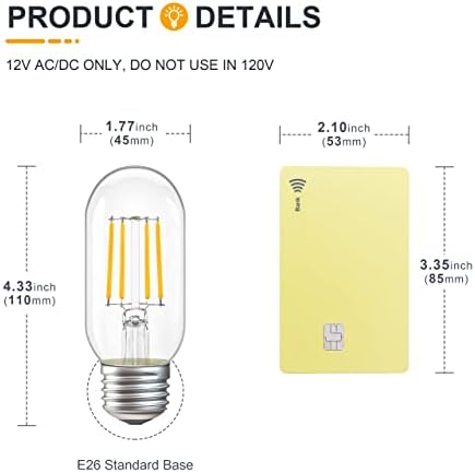 Tokcon 12V Baixa lâmpadas de tubo LED de baixa tensão - Soft quente 2700k 4w - 40w Equivalente E26 Base padrão