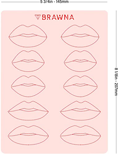 Brawna [versão atualizada de 2023] 5 PCK Lip Blush Practice Skin for PMU Machine - Double -Sidesed -