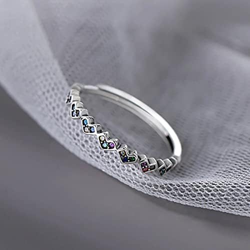 2023 Novo anel de amor anel feminino micro incrustante em forma de coração em forma de vento frio e anel