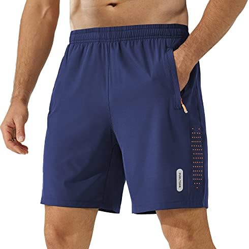 Shorts atléticos masculinos do Purltoan Men shorts de academia leve rápida seco 7 Executando shorts