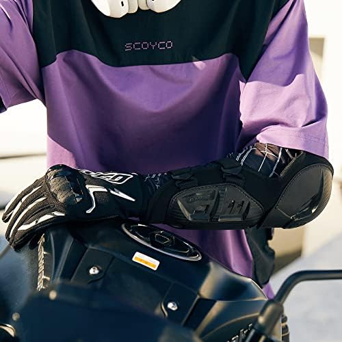 Scoyco 4pcs motocicleta joelho cair protetor preto ajustável na canela de perna longa engrenagem