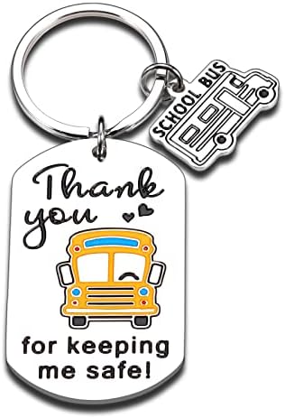 Aeolussoms School Bus Driver Apreciação Presentes do chaveiro para homens Jóias Agradecedor de Natal
