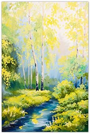 999Store Wooden Framed Printed Forest River Canvas Pintura