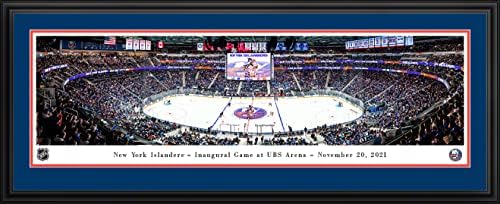 Nova York Islanders - Jogo inaugural na UBS Arena - pôsteres panorâmicos e fotos emolduradas de