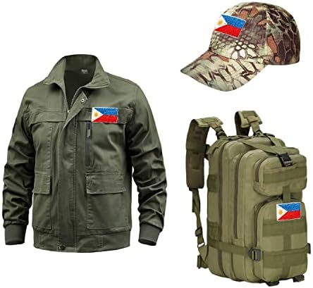 4pcs Filipinas Filipina Bandle Patches, gancho e loop Bandeira bordada Bandeira Tática Tactical Patches para