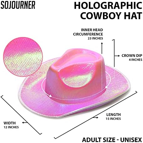 Bolsas de sojourner Bolsa de neon brilho espumante de cowboy - Funic Metallic Holographic Party Disco Cowgirl