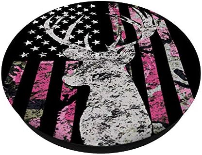 Buck Pink Camouflage Flag Deer Hunting Popsockets PopGrip: Swappable Grip para telefones e tablets