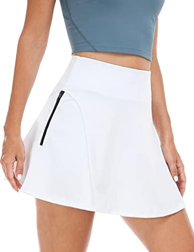 Saias de tênis de Hiverlay para mulheres de cintura alta com shorts Skort de golfe com bolsos