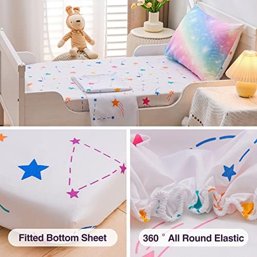 Um bom conjunto de roupas de cama para criança de 4pcs ombre, gradiente rosa Glitter Stars Startter