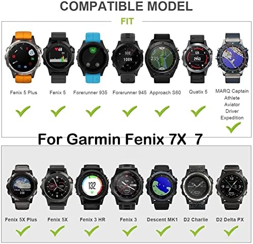 TTUCFA Leather Quickfit Watch Band Strap for Garmin Fenix ​​7x 6x 5x 3hr pulseira de pulseira para
