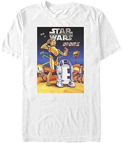Star Wars grande e alto dróides de animação masculino de manga curta camiseta de manga curta