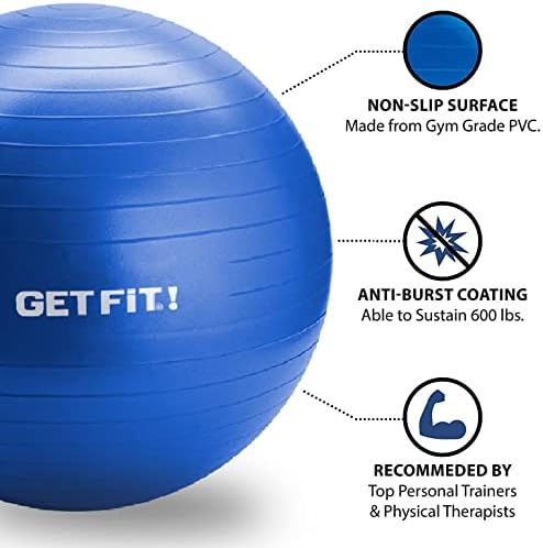 ENTRAR EM FORMA! Anti-burst e anti-deslizamento resistente à bola de bola de ioga bola de fitness bola