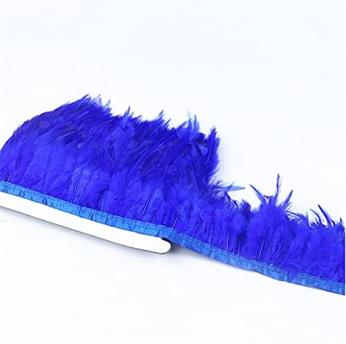 Zamihalaa - Royal Blue Galo Neck Hackle Feather Gringe Salia Fringe Fringe para artesanato Plumas de decoração