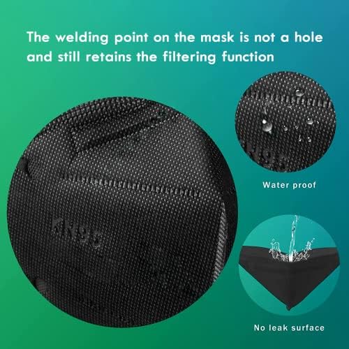 KN95-5 Máscara facial de camada preta-filtração> 95% com confortável laço de orelha elástica