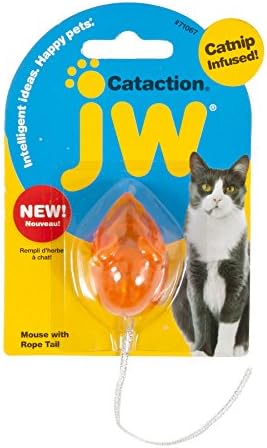 JW Petmate Cataction Mouse com brinquedo Bell & Tail, multicolor
