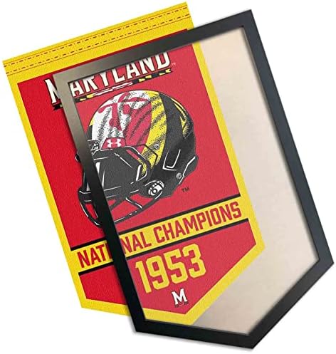 Maryland Terrapins Football Champions Banner e Wood Banner Frame