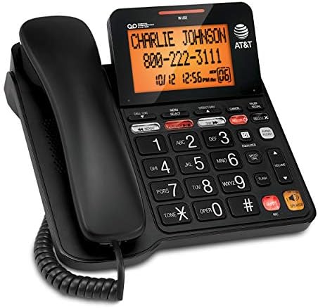 AT&T CD4930 Corded Telefone com sistema de atendimento digital, telefone com fio preto e cl2940 com viva-voz,