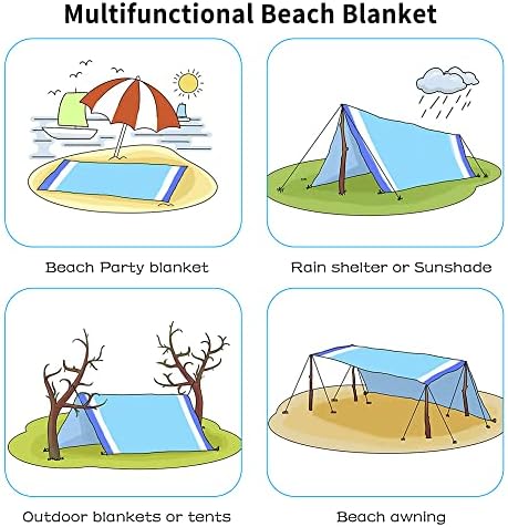 Clanta de tapete de praia Cobertores de piquenique à prova de areia ao ar livre para acampamento de