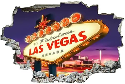 Americana de Nevada Americana Las Vegas 3D Auto-adesivo Removável quebra através dos adesivos de parede