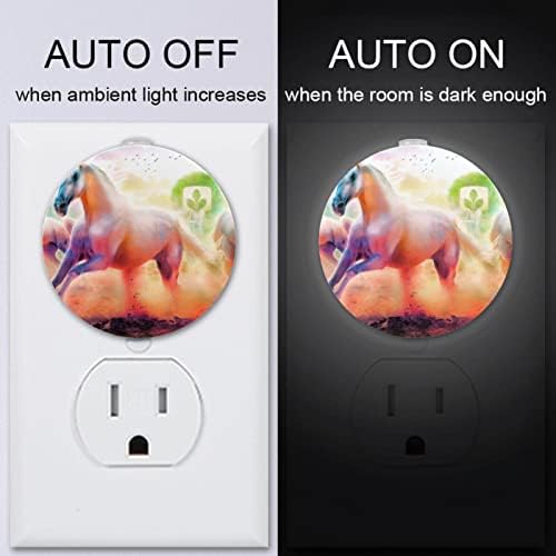 2 Pacote de plug-in Nightlight LED Night Light Unicorn Fancy com Dusk-to-Dawn para o quarto de crianças, viveiro,