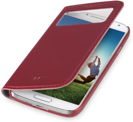 Caso de couro GGMM Window -S para Samsung Galaxy S4 - Embalagem de varejo - Red