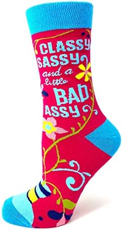 Fabdaz Classy Sassy e um pouco de mal -humorado tripulação engraçada meias para mulheres