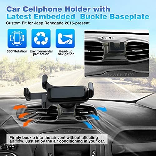 SunSdrew Custom Fit for Phone titular Jeep Renegade 2015-2023 Air Vent Cell Phone Handsfree Caso
