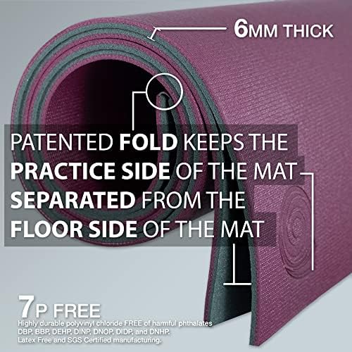 Koru Fold & Roll Yoga Mat - Design patenteado, alternativa mais limpa aos tapetes de ioga tradicionais,