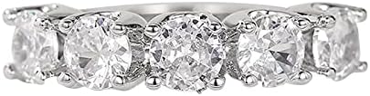 Big Rond Diamond Ring simples para mulheres anel de prata anel de noiva