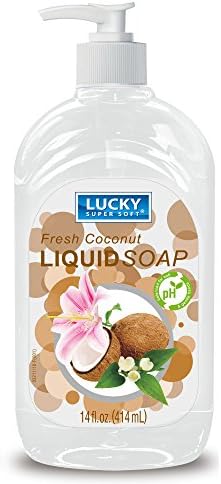 VWSVC Lucky Super Soft Hand Soap, pétalas de rosa, 13,5 onça fluida, rosa,
