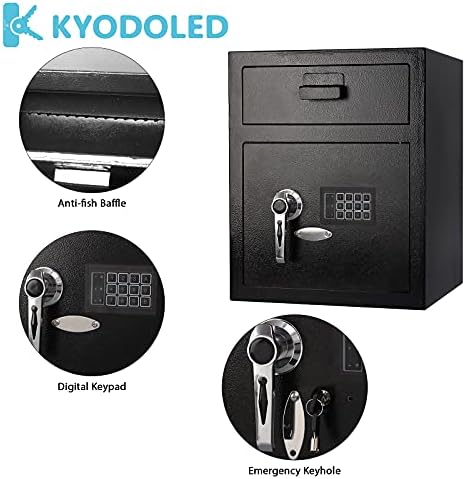 Caixa segura de depósito digital Kyodoled, aço eletrônico seguro com teclado, caixa de bloqueio