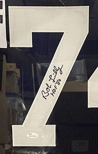 Bob Lilly autografou/assinado Dallas grande camisa personalizada emoldurada com inscrição HOF 80