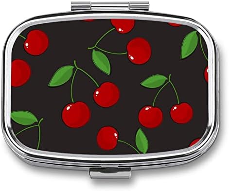 Caixa de comprimidos Cherry Fruit Berry em forma de fruta quadrada Caixa de comprimido portátil Pillbox Vitamin
