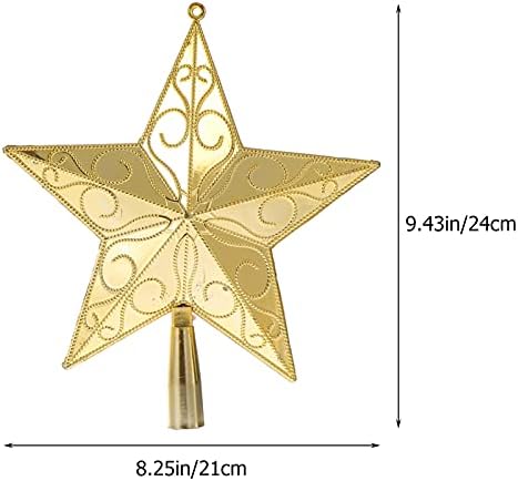 Happyyami 6pcs Árvore de Natal Glitter Star Árvore de Natal Decoração de Star Starp Starp Star Treetop